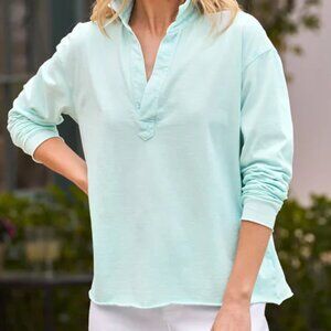Frank & Eileen NWOT Patrick Heritage Jersey Popover Henley xs light blue gree